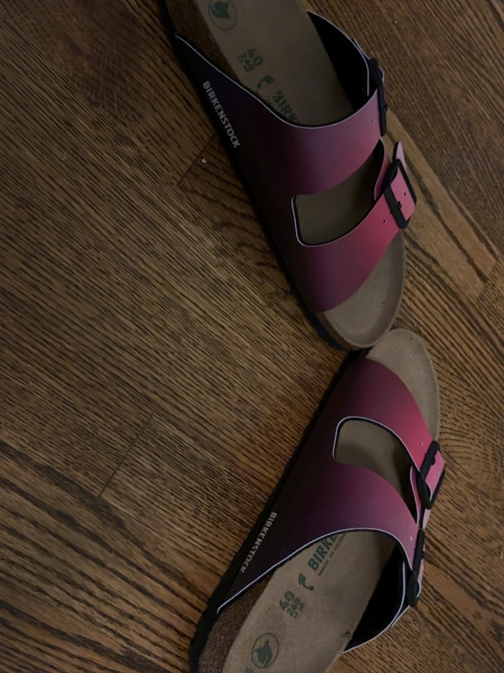 Birkenstock Arizona Ombre Pink to Purple Double Strap Sandals - Picture 2 of 4